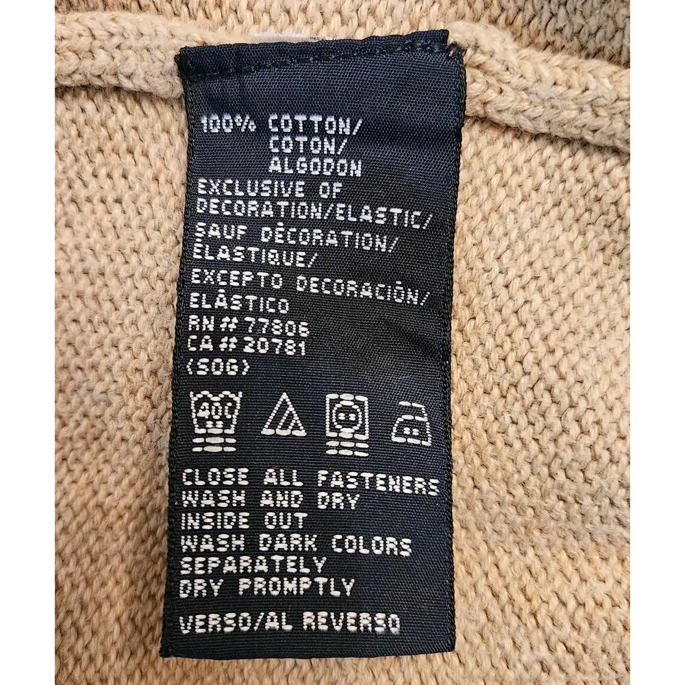 Vintage 2005 Tommy Hilfiger Men XL 1/4 Zip Heavy Cotton Sweater Beige